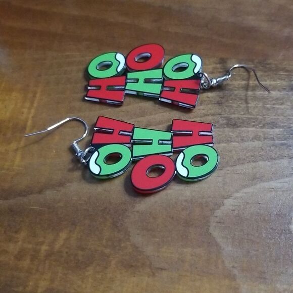 Christmas HO HO Earrings - Picture 6 of 6